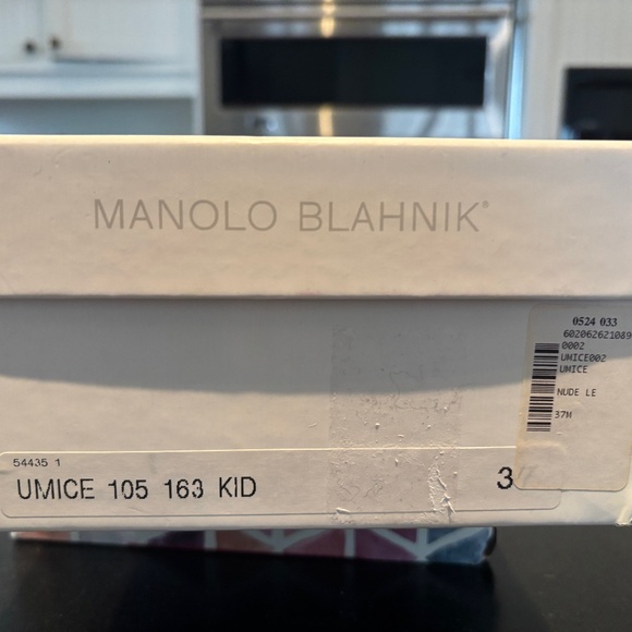 Size 37 Manolo Blahnik Nude Kid Leather 105 Crisscross Pumps - Picture 10 of 10